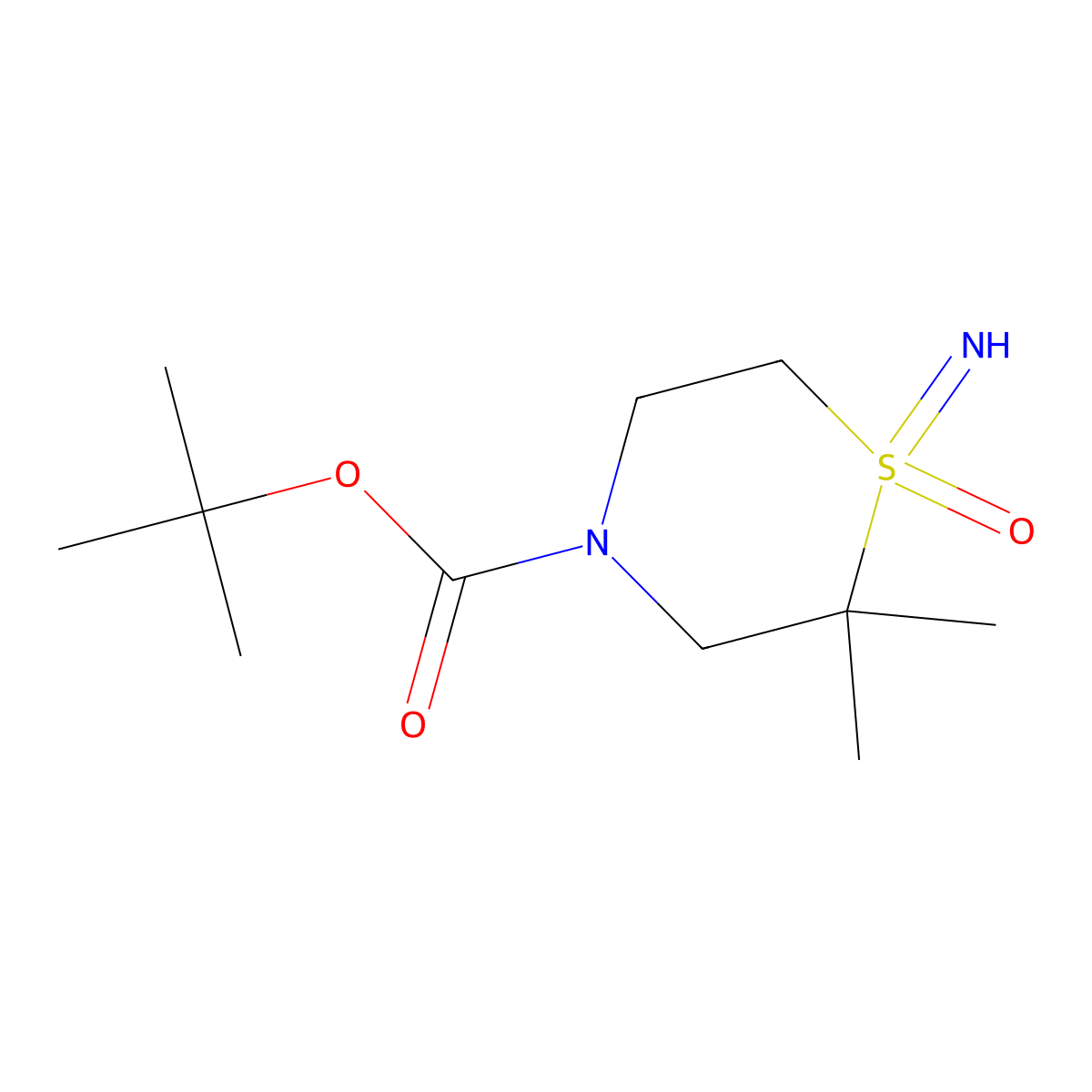 Tert-butyl 1-imino-2,2-dimethyl-1-oxo-1lambda6-thiomorpholine-4-carboxylate molecular structure, CAS 2408969-02-6