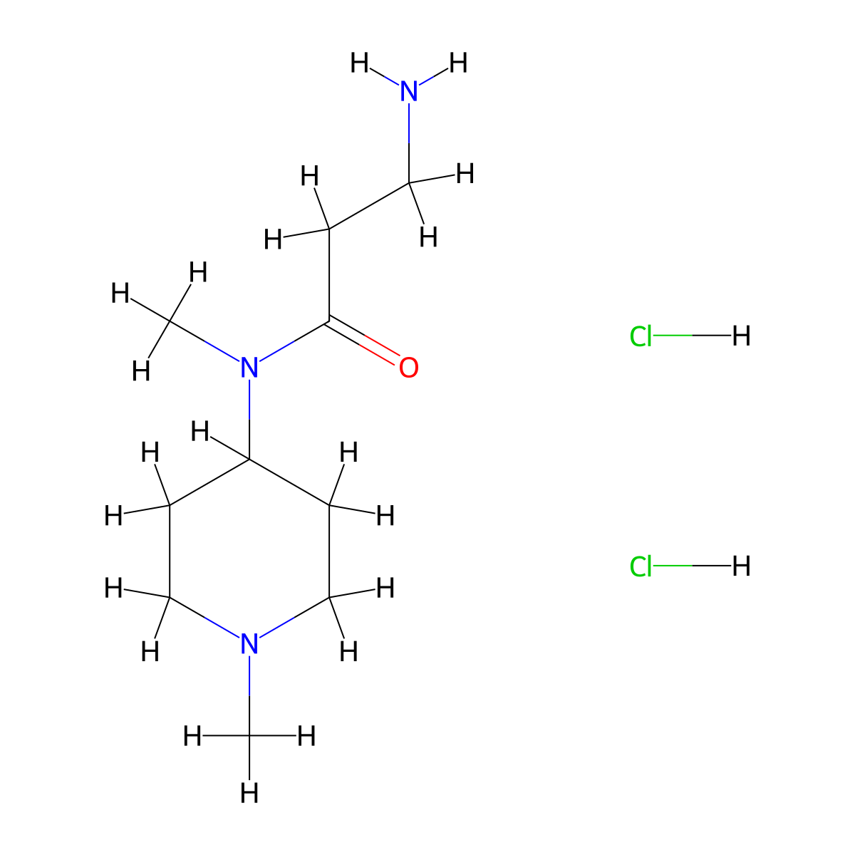 3-amino-N-methyl-N-(1-methylpiperidin-4-yl)propanamide dihydrochloride molecular structure, CAS 2408969-14-0