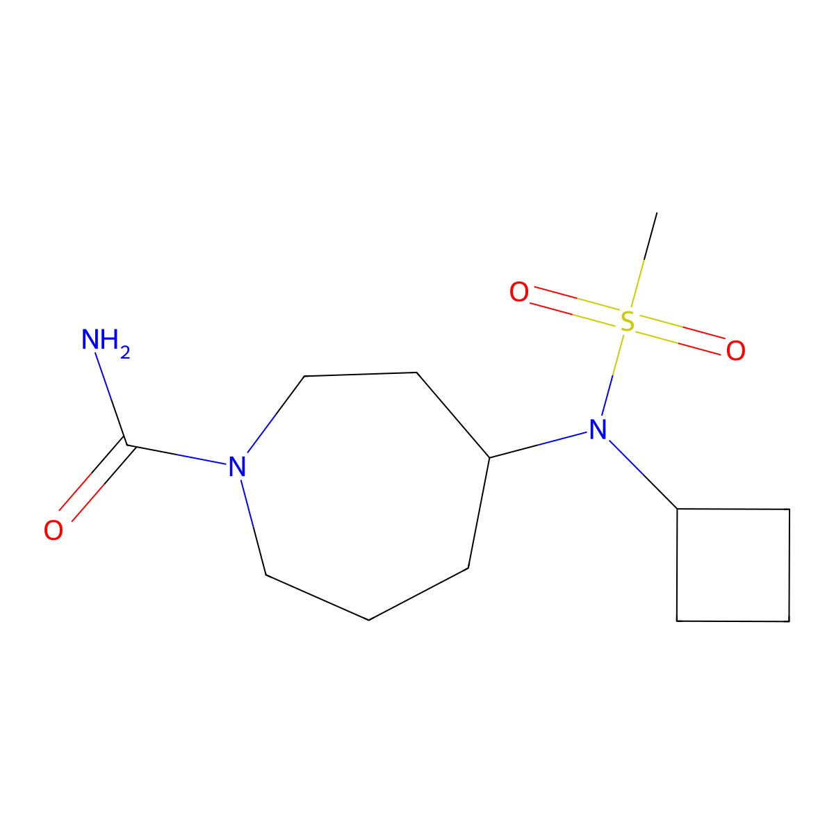 4-(N-cyclobutylmethanesulfonamido)azepane-1-carboxamide molecular structure, CAS 2408969-16-2