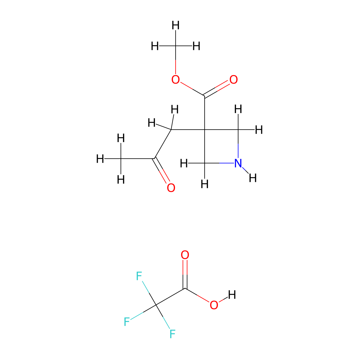 Methyl 3-(2-oxopropyl)azetidine-3-carboxylate; trifluoroacetic acid molecular structure, CAS 2408969-17-3