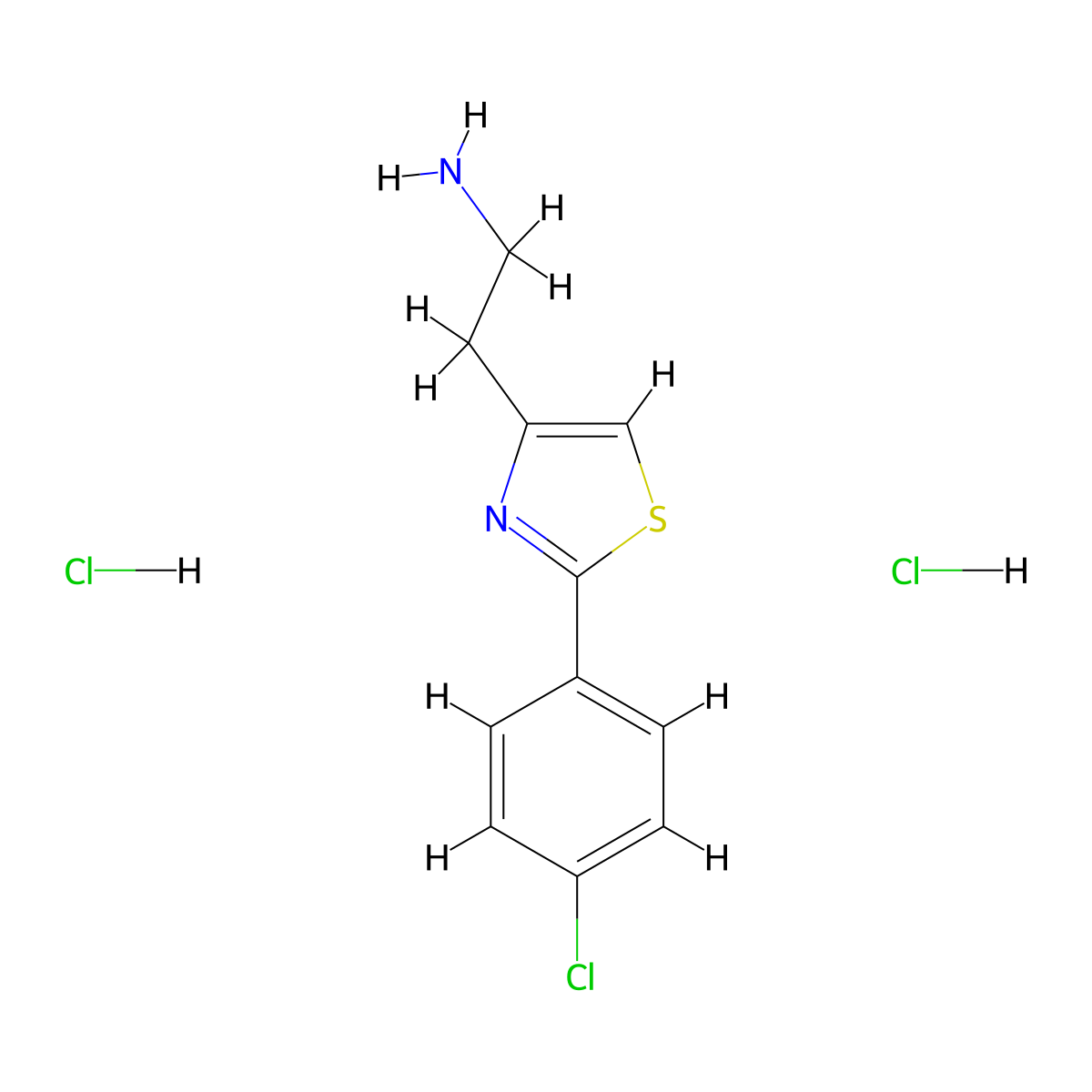 2-[2-(4-Chlorophenyl)-1,3-thiazol-4-yl]ethan-1-aminedihydrochloride molecular structure, CAS 2408969-20-8