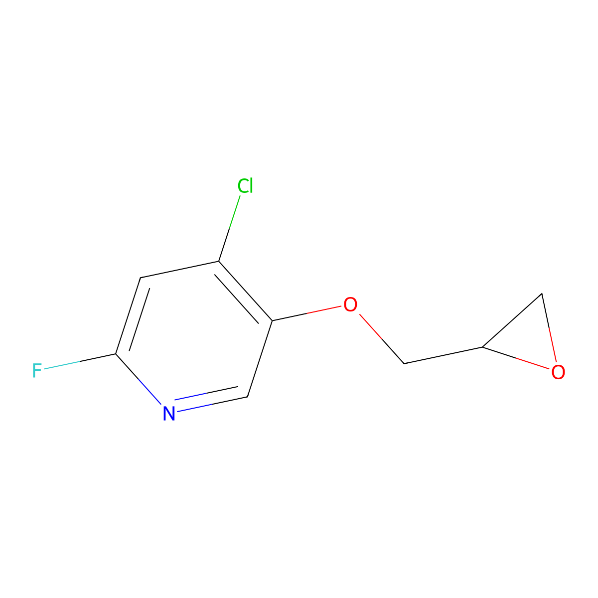 4-Chloro-2-fluoro-5-[(oxiran-2-yl)methoxy]pyridine molecular structure, CAS 2408969-23-1