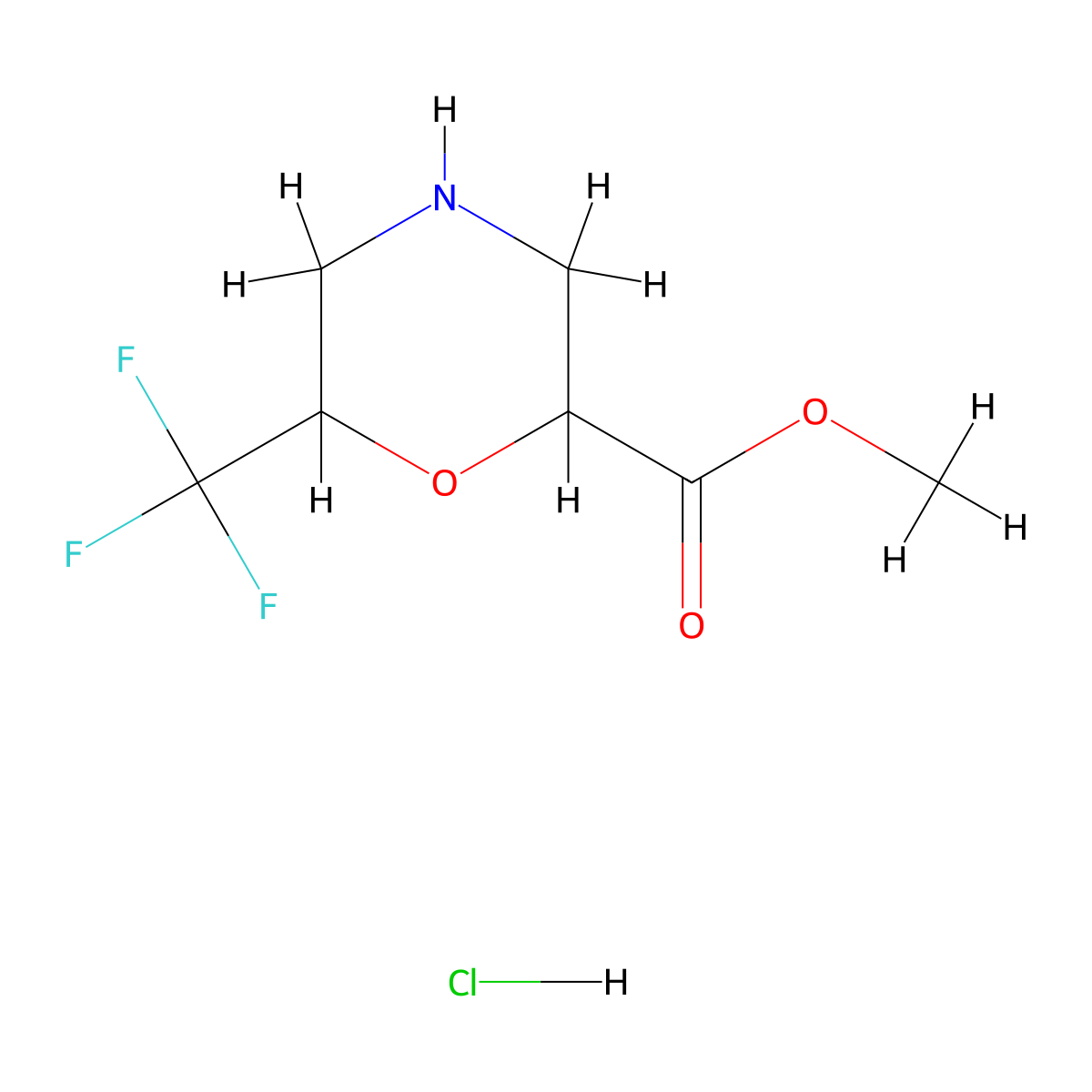 Methyl 6-(trifluoromethyl)morpholine-2-carboxylate hydrochloride molecular structure, CAS 2408969-26-4