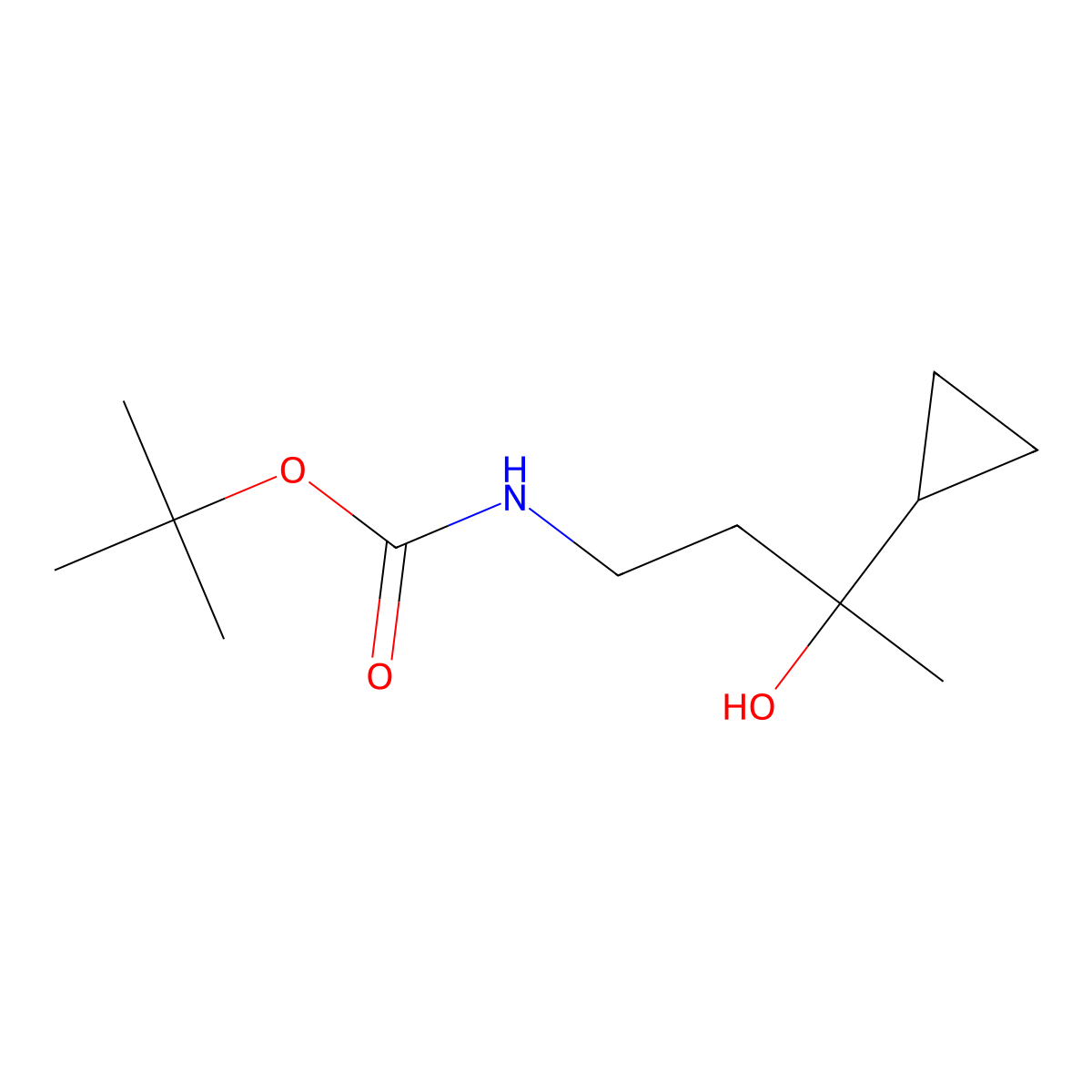 tert-butyl N-(3-cyclopropyl-3-hydroxybutyl)carbamate molecular structure, CAS 2408969-33-3