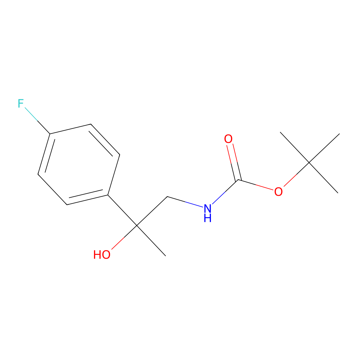 tert-butyl N-[2-(4-fluorophenyl)-2-hydroxypropyl]carbamate molecular structure, CAS 2408969-41-3
