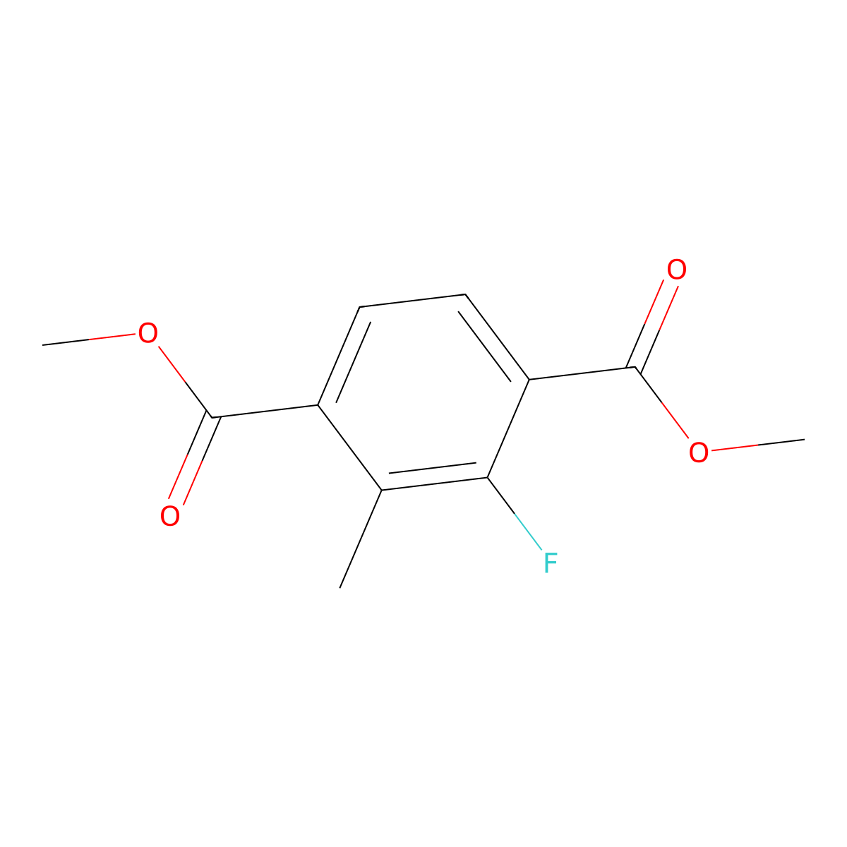 Dimethyl 2-fluoro-3-methylbenzene-1,4-dicarboxylate molecular structure, CAS 2408969-42-4