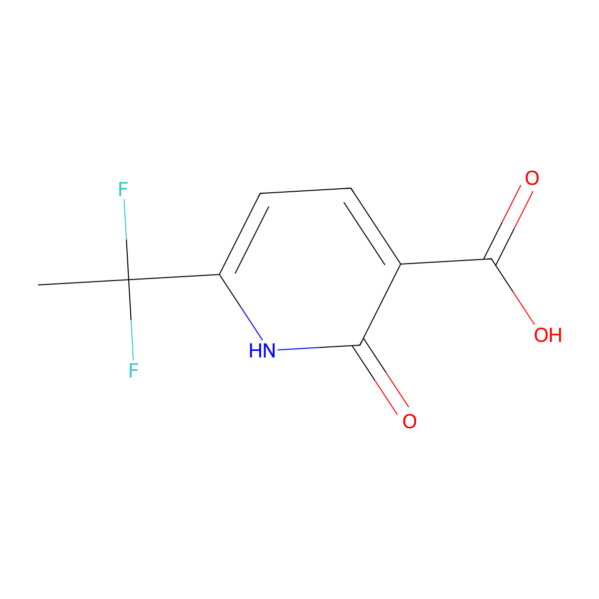 6-(1,1-Difluoroethyl)-2-oxo-1,2-dihydropyridine-3-carboxylicacid molecular structure, CAS 2408969-43-5