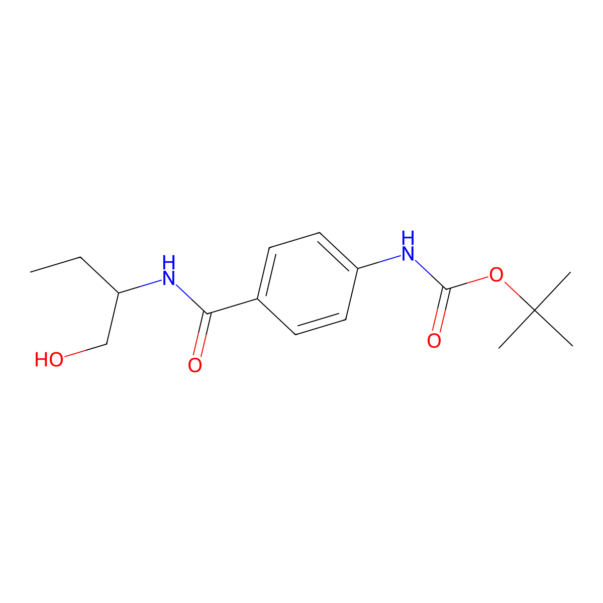 tert-butyl N-{4-[(1-hydroxybutan-2-yl)carbamoyl]phenyl}carbamate molecular structure, CAS 2408969-44-6