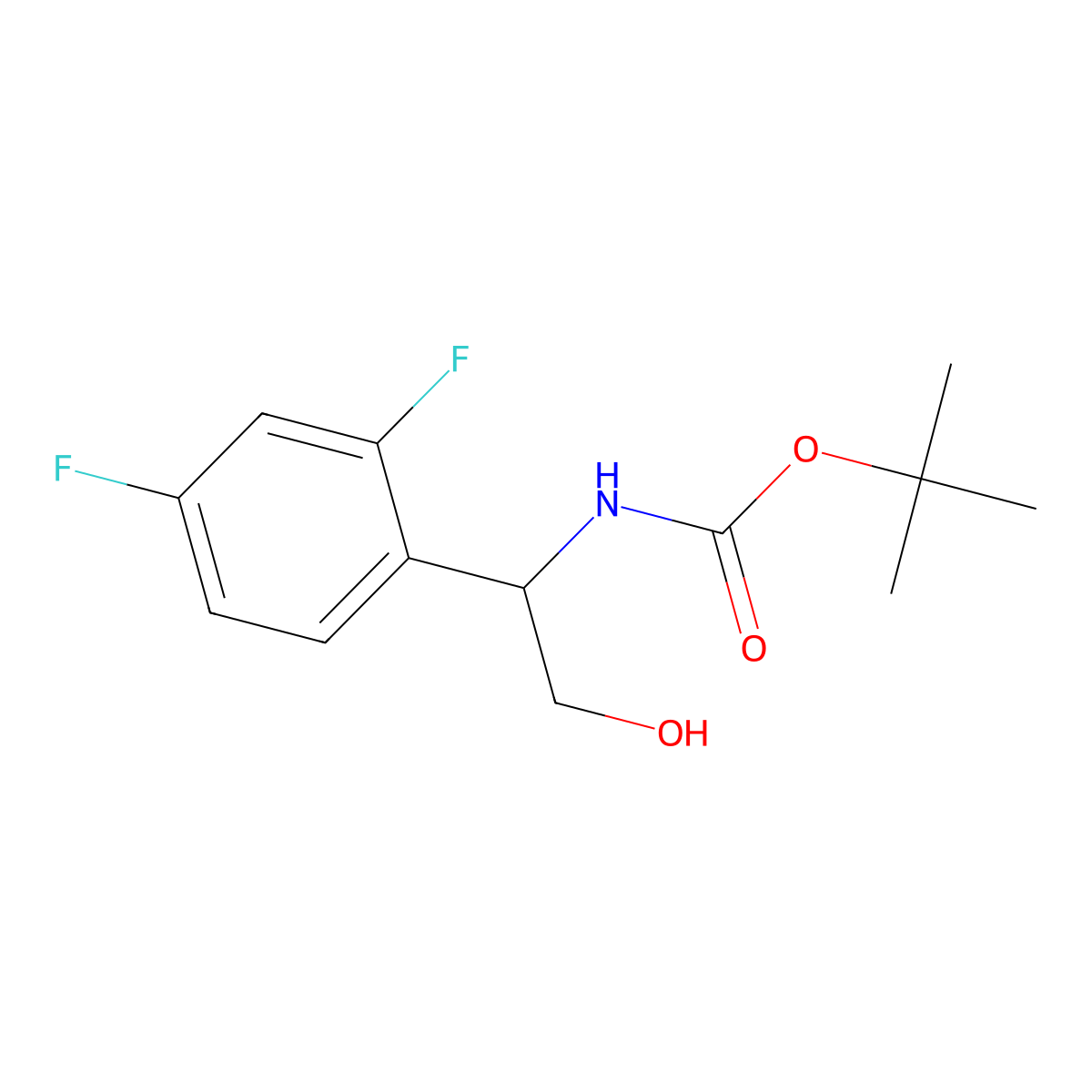 tert-butyl N-[1-(2,4-difluorophenyl)-2-hydroxyethyl]carbamate molecular structure, CAS 2408969-47-9
