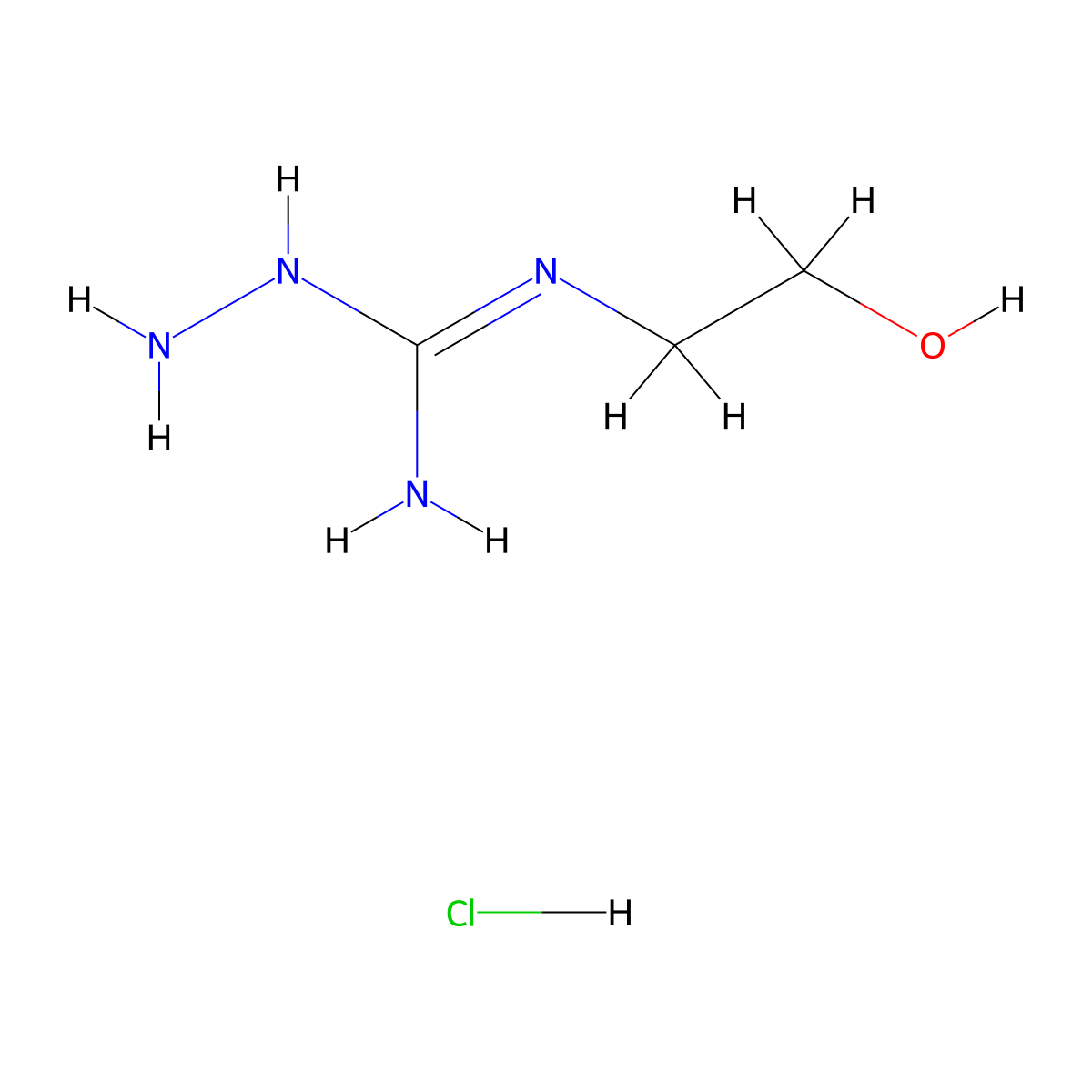 N-amino-N'-(2-hydroxyethyl)guanidinehydrochloride molecular structure, CAS 2408969-58-2
