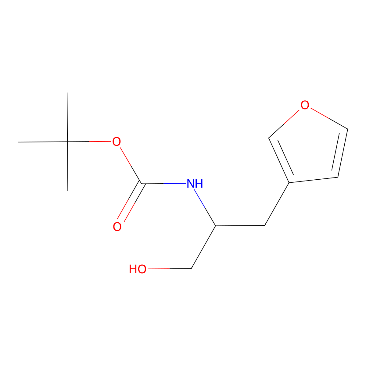tert-butyl N-[1-(furan-3-yl)-3-hydroxypropan-2-yl]carbamate molecular structure, CAS 2408969-62-8