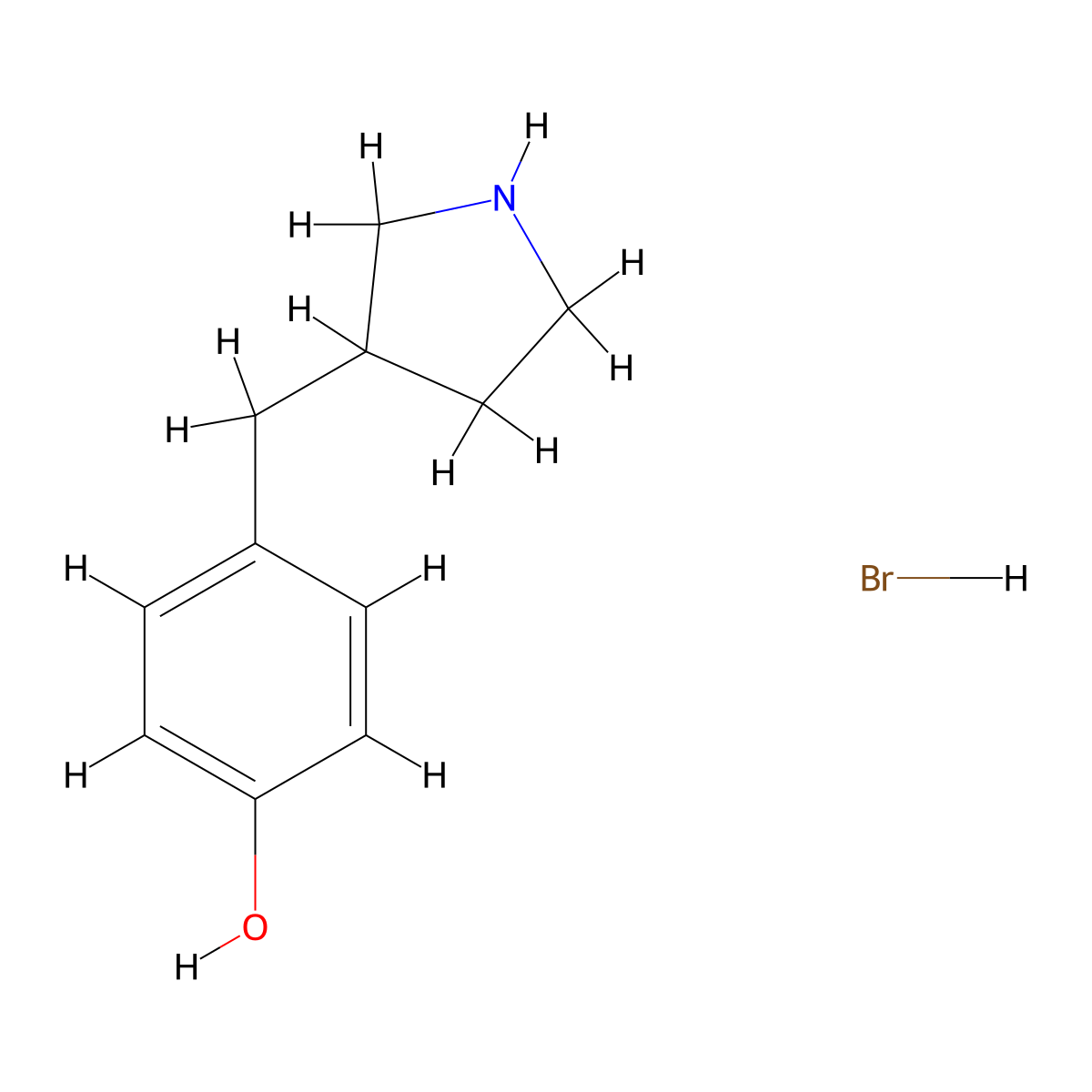 4-((Pyrrolidin-3-yl)methyl)phenol hydrobromide molecular structure, CAS 2408969-63-9