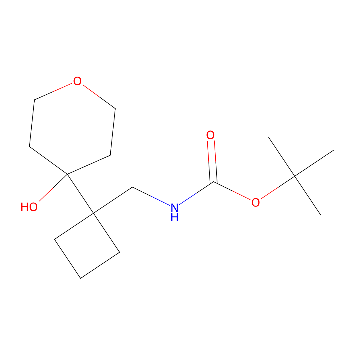 tert-butyl N-{[1-(4-hydroxyoxan-4-yl)cyclobutyl]methyl}carbamate molecular structure, CAS 2408969-69-5