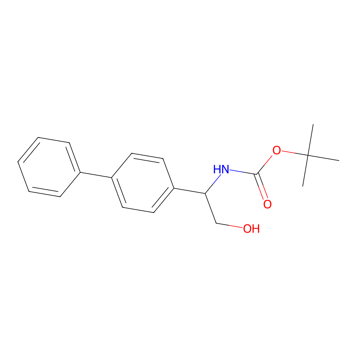 tert-butyl N-(1-{[1,1'-biphenyl]-4-yl}-2-hydroxyethyl)carbamate molecular structure, CAS 2408969-72-0