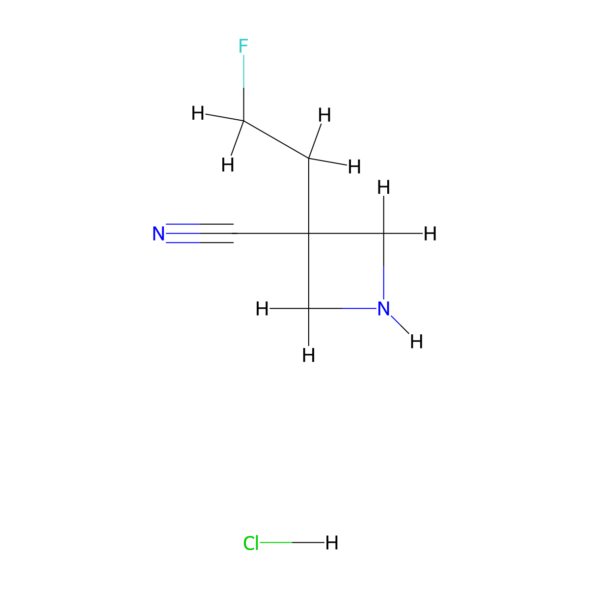3-(2-Fluoroethyl)azetidine-3-carbonitrile hydrochloride molecular structure, CAS 2408969-75-3