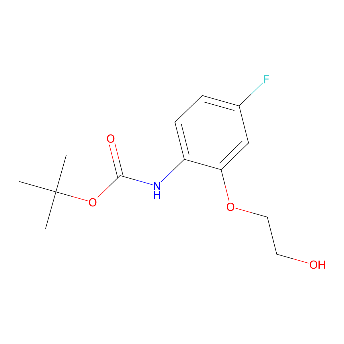 tert-butyl N-[4-fluoro-2-(2-hydroxyethoxy)phenyl]carbamate molecular structure, CAS 2408969-79-7