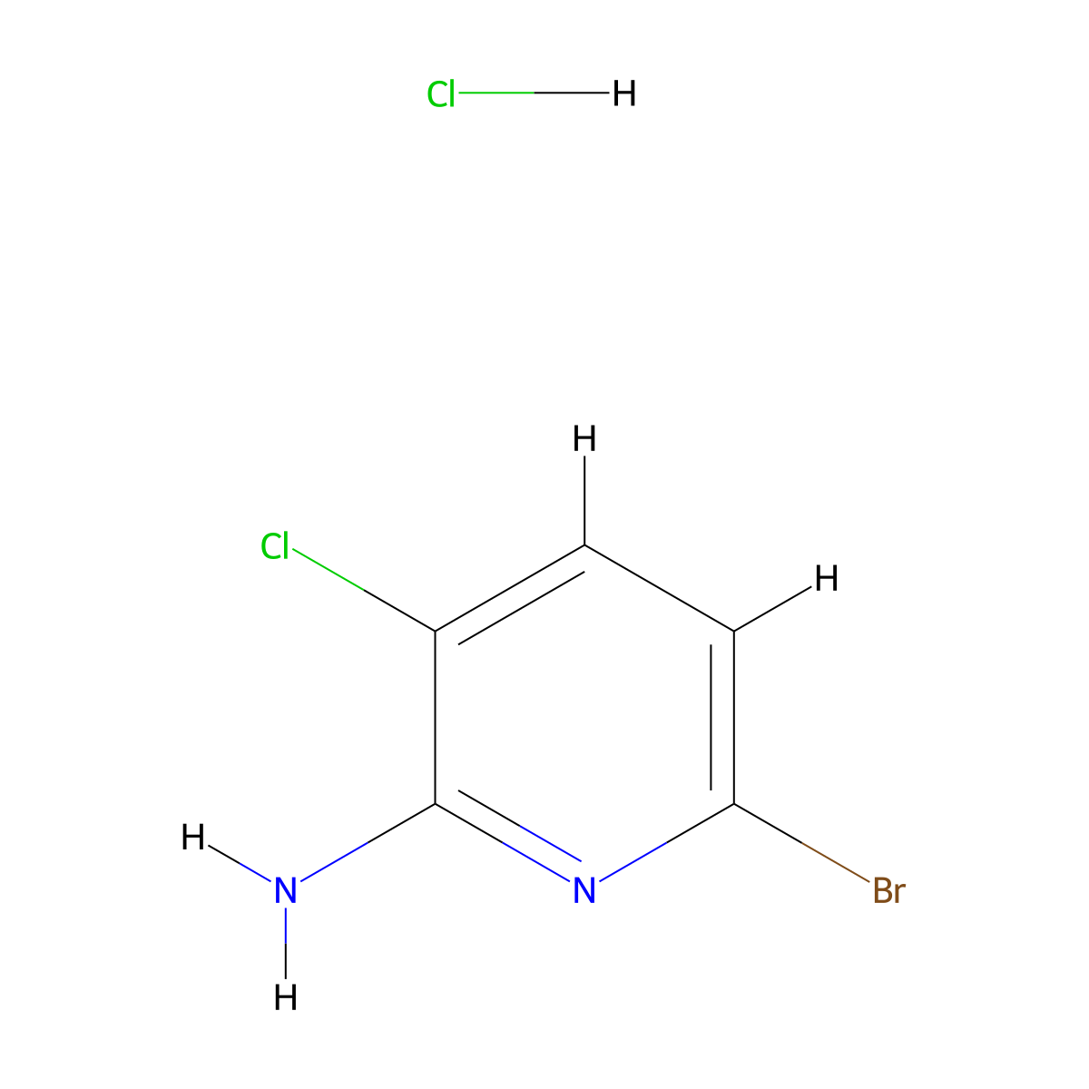 6-Bromo-3-chloropyridin-2-amine hydrochloride molecular structure, CAS 2408969-80-0