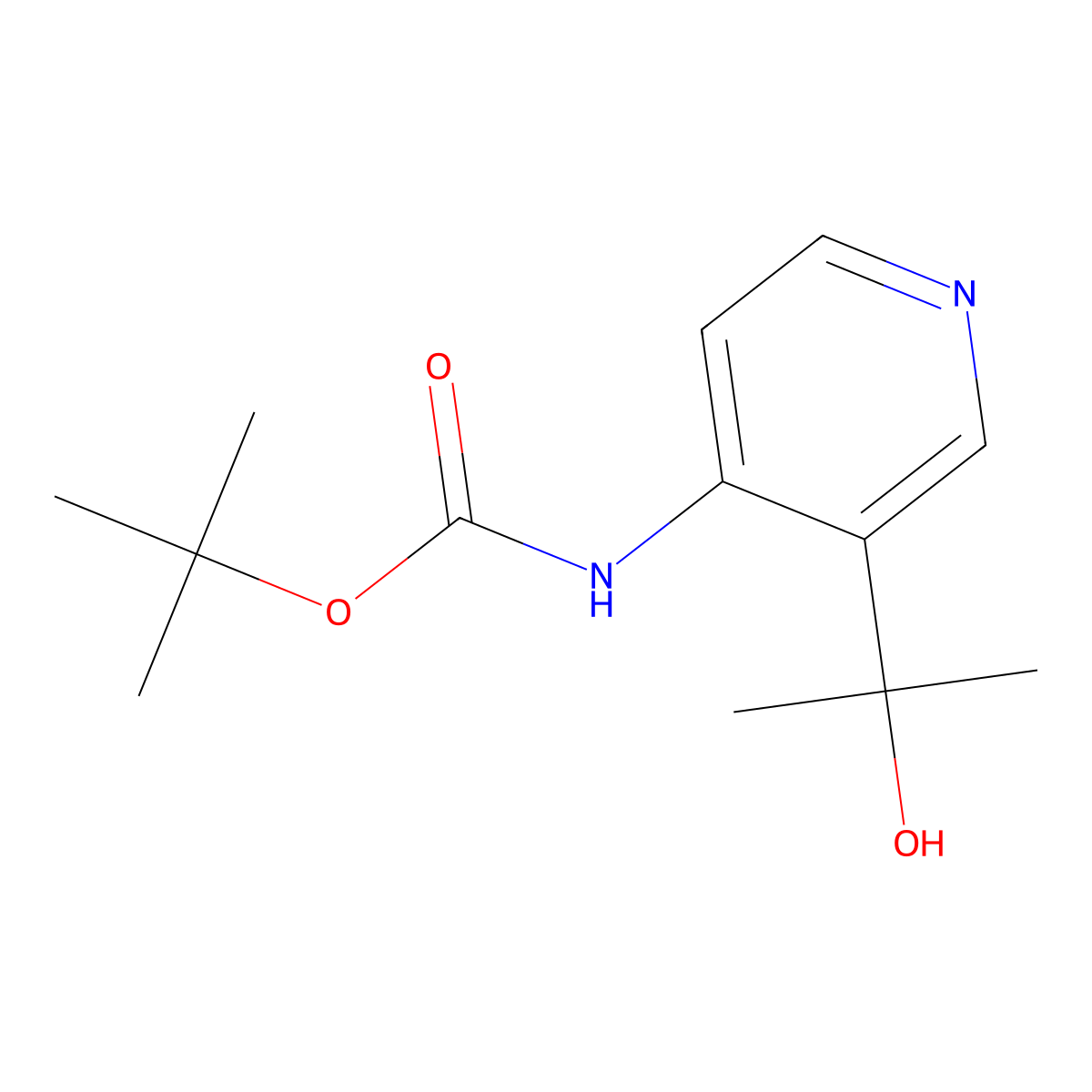 tert-butyl N-[3-(2-hydroxypropan-2-yl)pyridin-4-yl]carbamate molecular structure, CAS 2408969-84-4