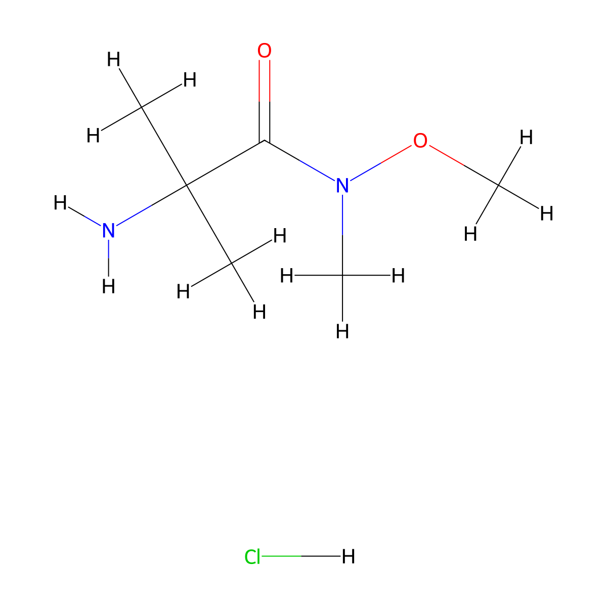 2-amino-N-methoxy-N,2-dimethylpropanamide hydrochloride molecular structure, CAS 2408969-86-6