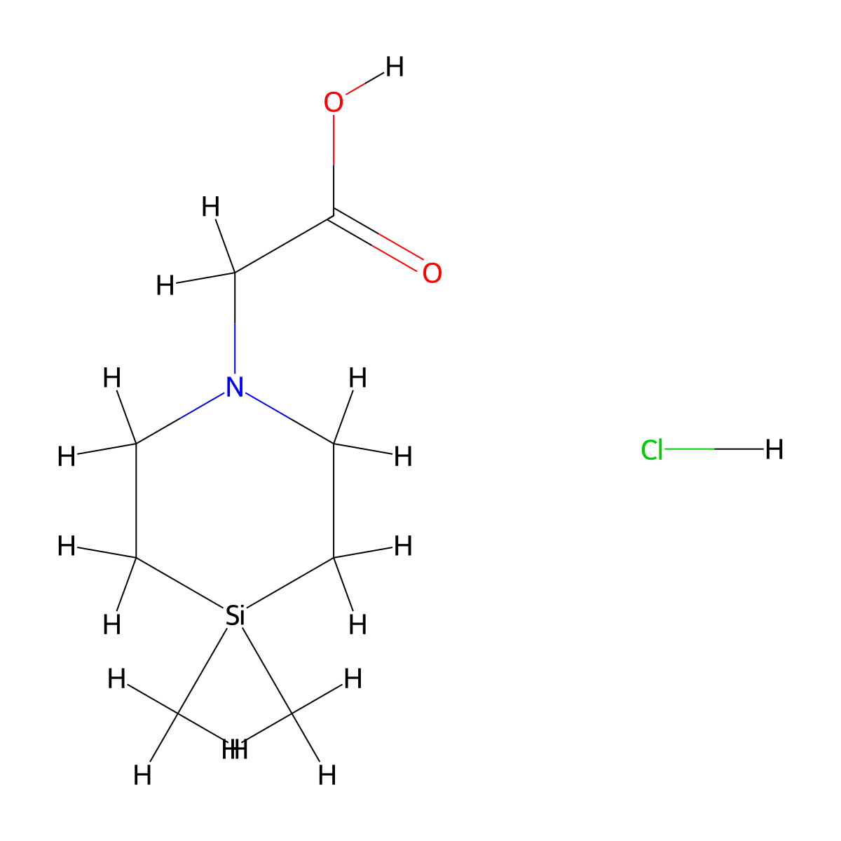 2-(4,4-Dimethyl-1,4-azasilinan-1-yl)acetic acid hydrochloride molecular structure, CAS 2408969-92-4