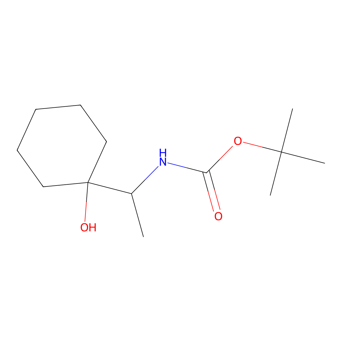 tert-butyl N-[1-(1-hydroxycyclohexyl)ethyl]carbamate molecular structure, CAS 2408969-93-5
