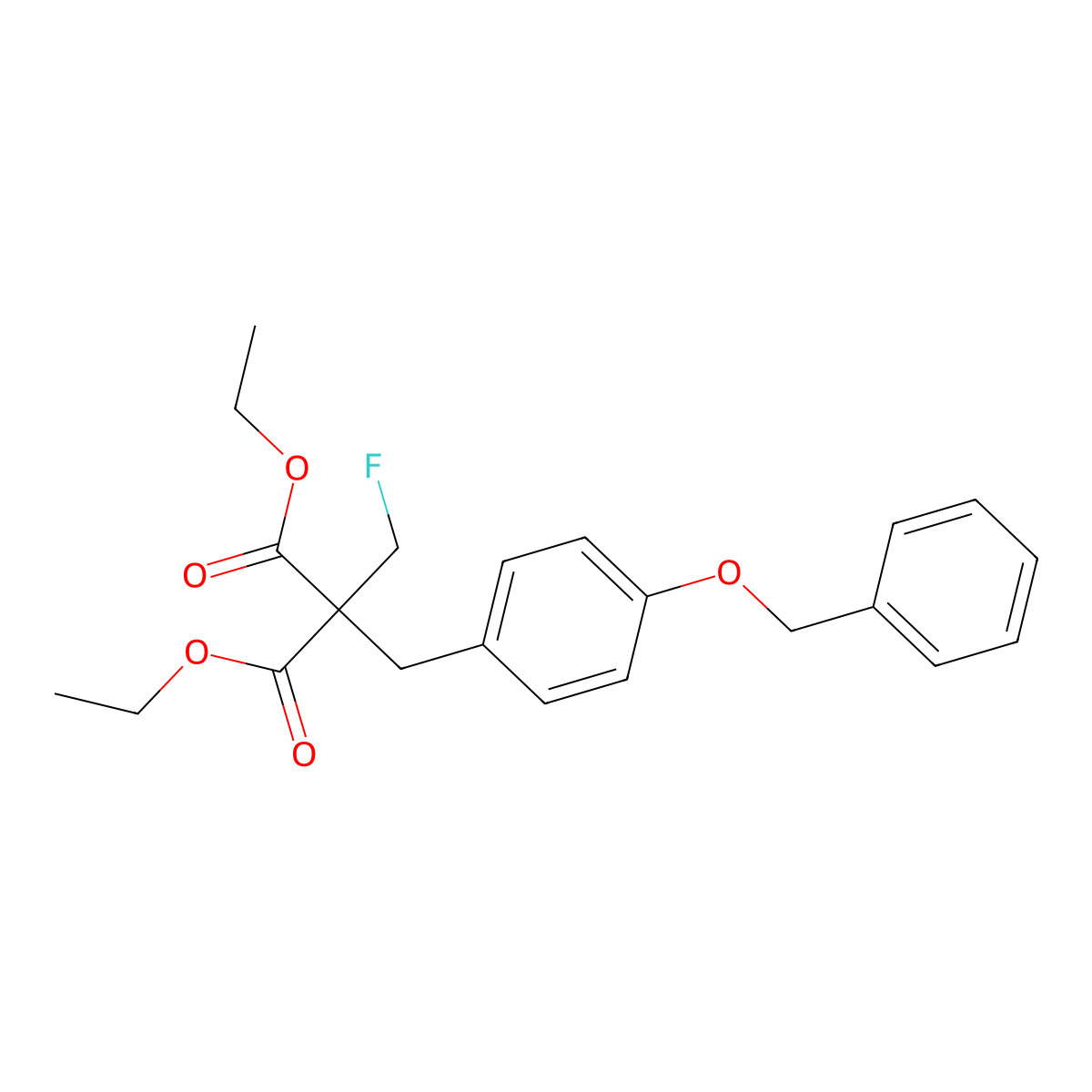 1,3-Diethyl 2-{[4-(benzyloxy)phenyl]methyl}-2-(fluoromethyl)propanedioate molecular structure, CAS 2408969-97-9