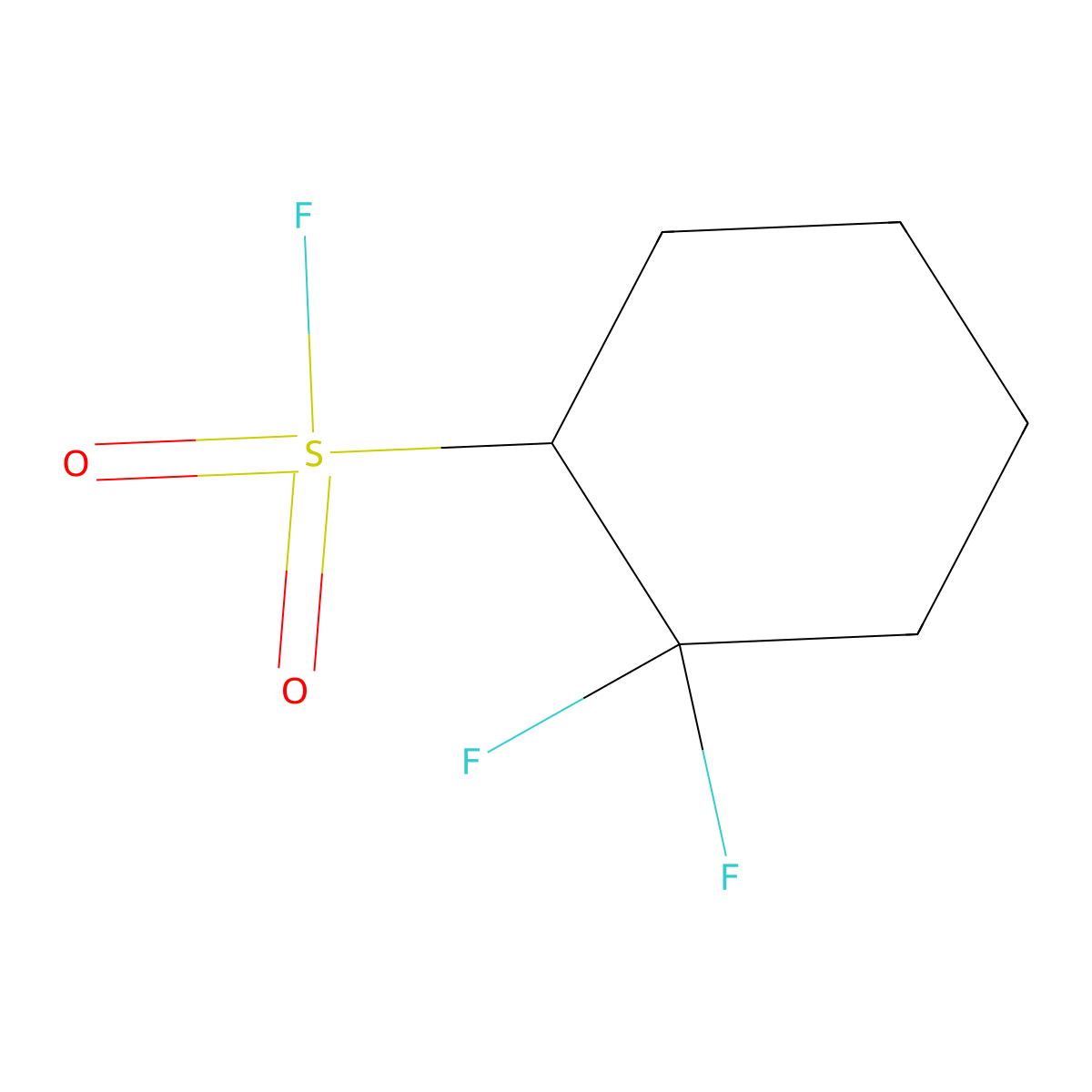 2,2-Difluorocyclohexane-1-sulfonylfluoride molecular structure, CAS 2408970-02-3
