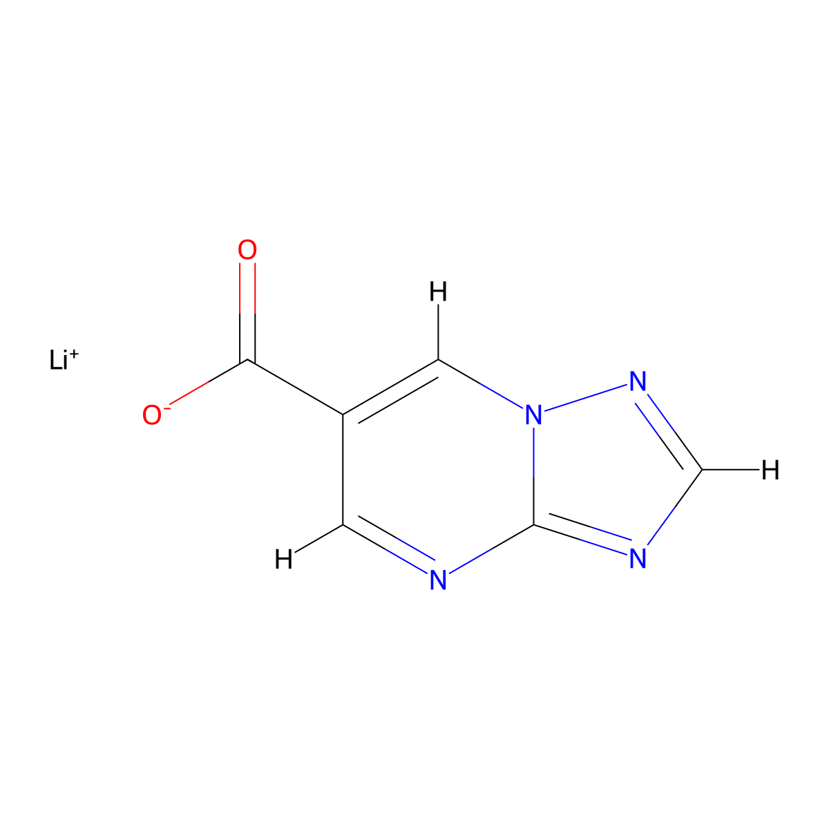 Lithium(1+) (1,2,4)triazolo(1,5-a)pyrimidine-6-carboxylate molecular structure, CAS 2408970-04-5