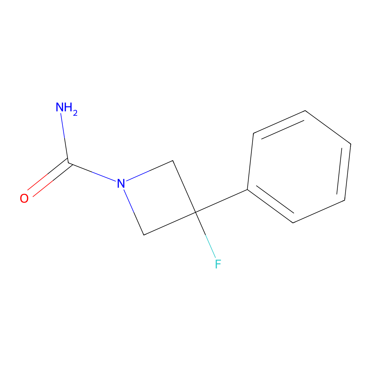 3-Fluoro-3-phenylazetidine-1-carboxamide molecular structure, CAS 2408970-09-0