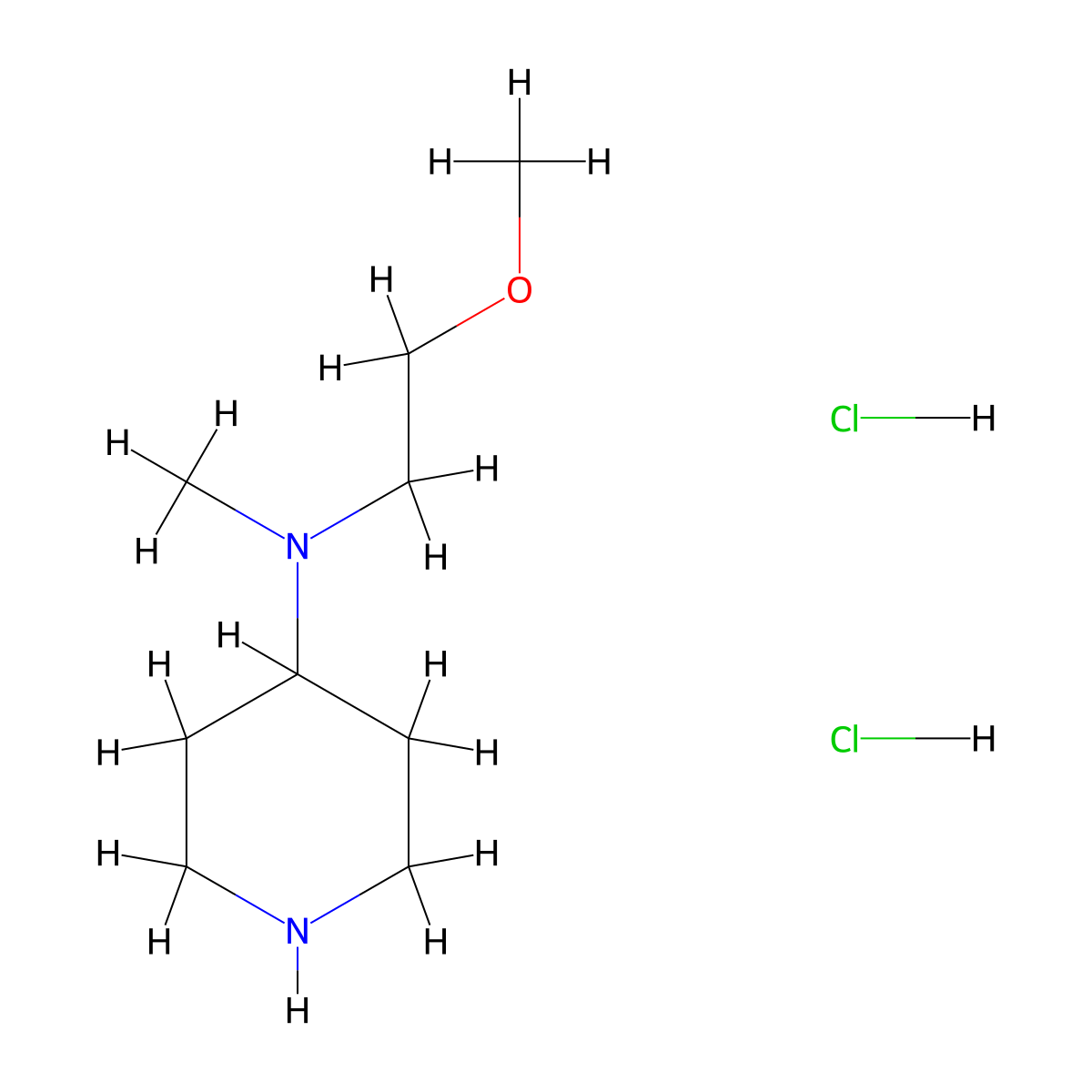 N-(2-methoxyethyl)-N-methylpiperidin-4-amine dihydrochloride molecular structure, CAS 2408970-10-3