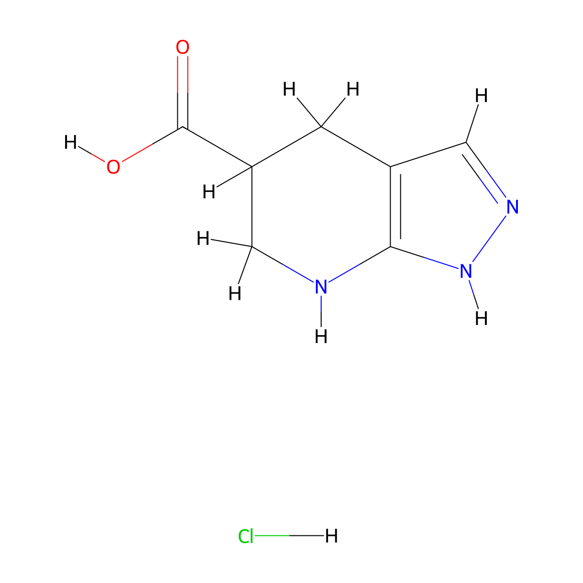 1H,4H,5H,6H,7H-pyrazolo[3,4-b]pyridine-5-carboxylicacidhydrochloride molecular structure, CAS 2408970-13-6