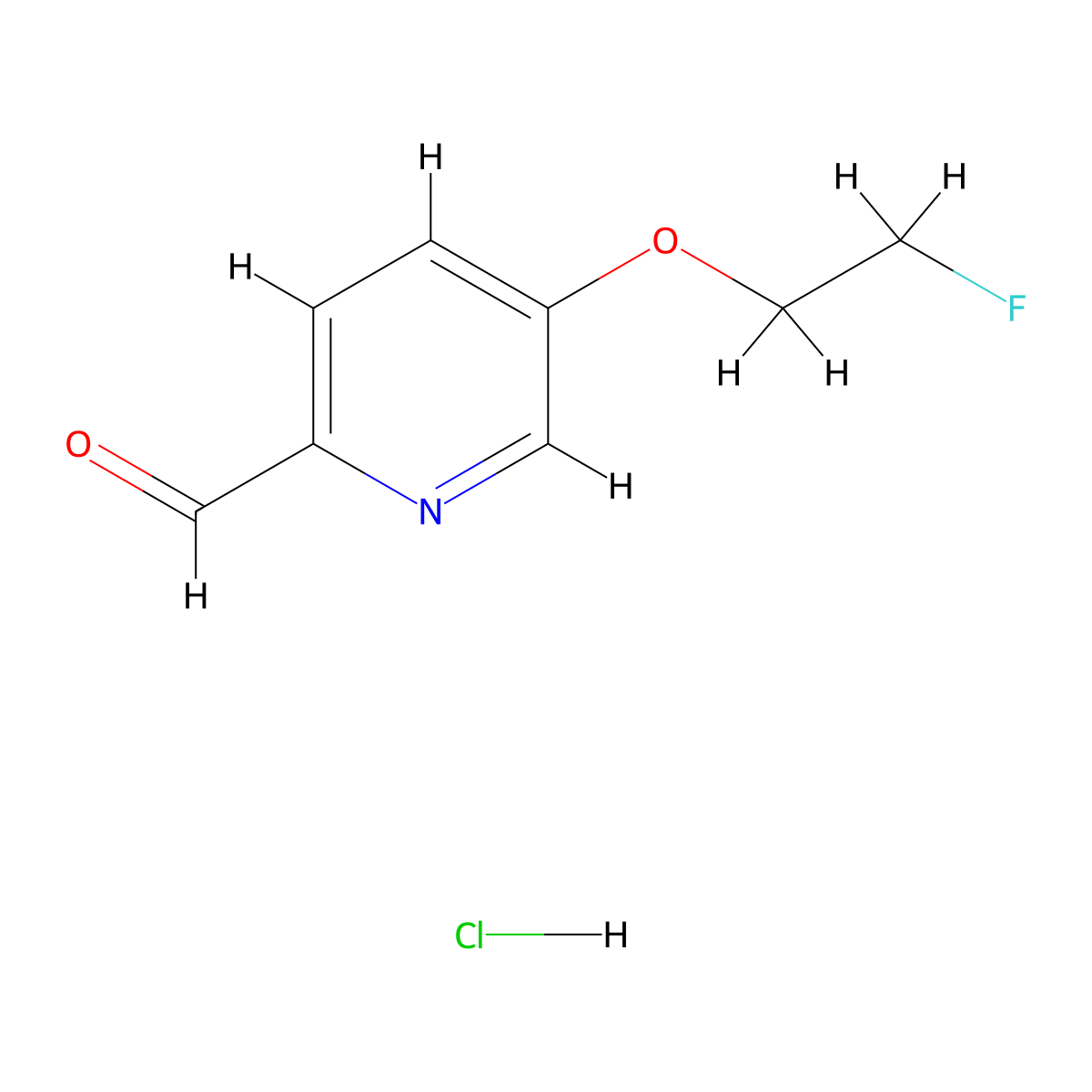 5-(2-Fluoroethoxy)pyridine-2-carbaldehyde hydrochloride molecular structure, CAS 2408970-19-2