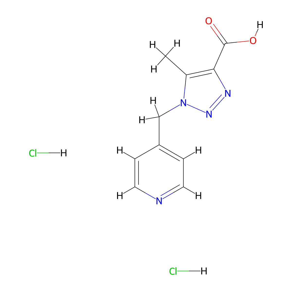 5-methyl-1-[(pyridin-4-yl)methyl]-1H-1,2,3-triazole-4-carboxylicaciddihydrochloride molecular structure, CAS 2408970-22-7