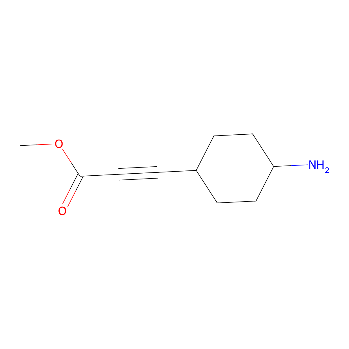 Methyl 3-(4-aminocyclohexyl)prop-2-ynoate molecular structure, CAS 2408970-24-9