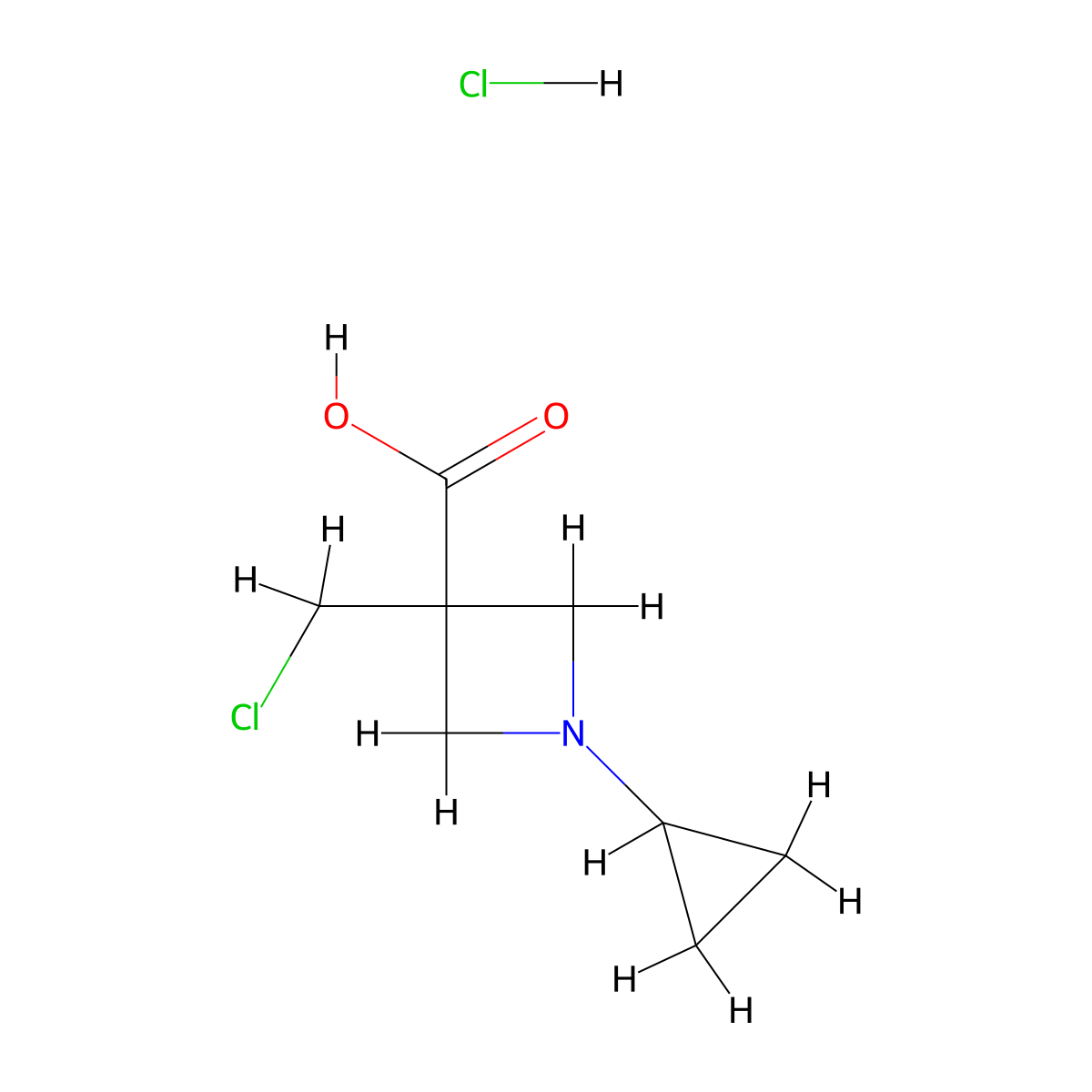 3-(Chloromethyl)-1-cyclopropylazetidine-3-carboxylic acid hydrochloride molecular structure, CAS 2408970-32-9