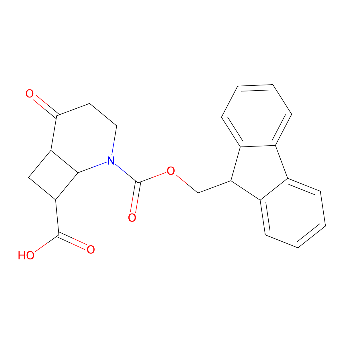 2-{[(9H-fluoren-9-yl)methoxy]carbonyl}-5-oxo-2-azabicyclo[4.2.0]octane-8-carboxylic acid molecular structure, CAS 2408970-35-2