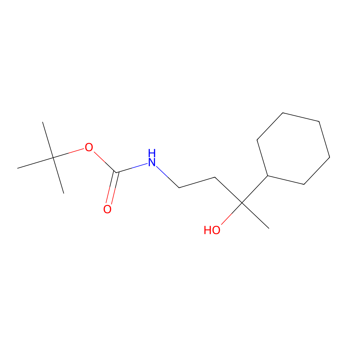 tert-butyl N-(3-cyclohexyl-3-hydroxybutyl)carbamate molecular structure, CAS 2408970-39-6