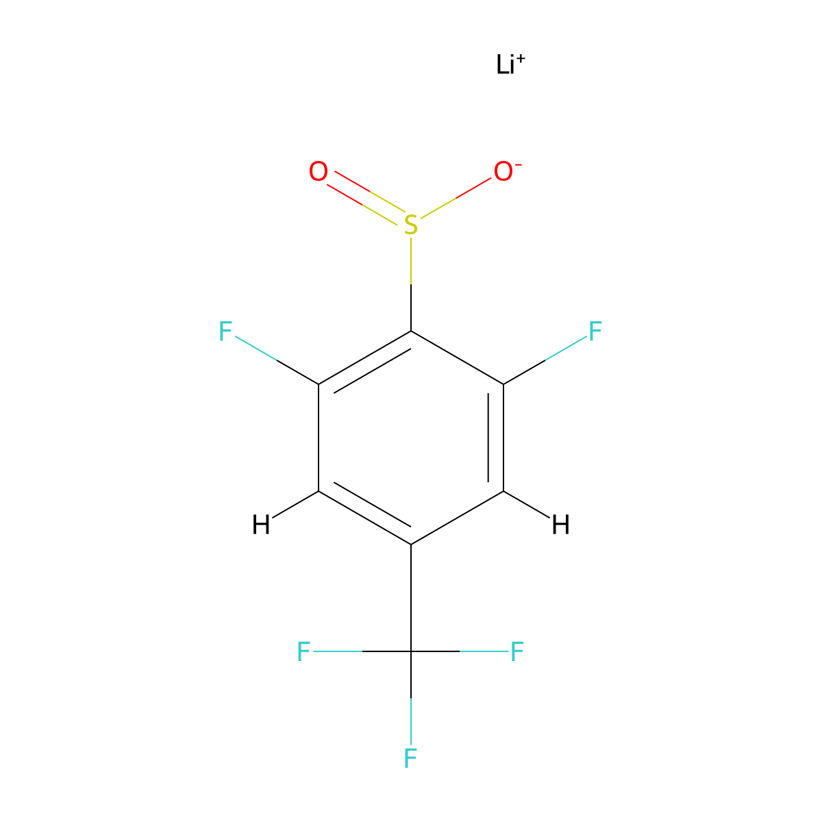 Lithium(1+)ion2,6-difluoro-4-(trifluoromethyl)benzene-1-sulfinate molecular structure, CAS 2408970-41-0