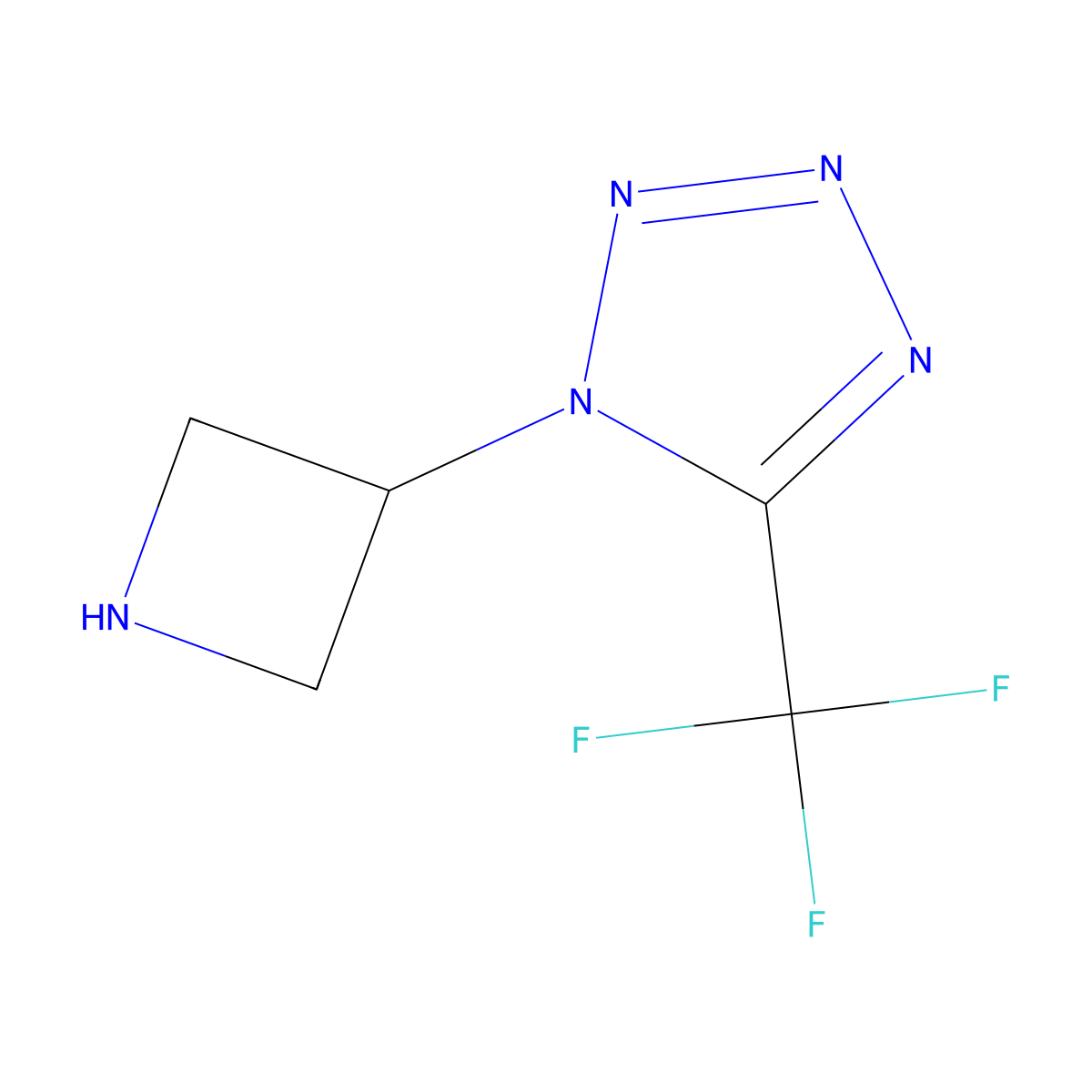 1-(azetidin-3-yl)-5-(trifluoromethyl)-1H-1,2,3,4-tetrazole molecular structure, CAS 2408970-49-8