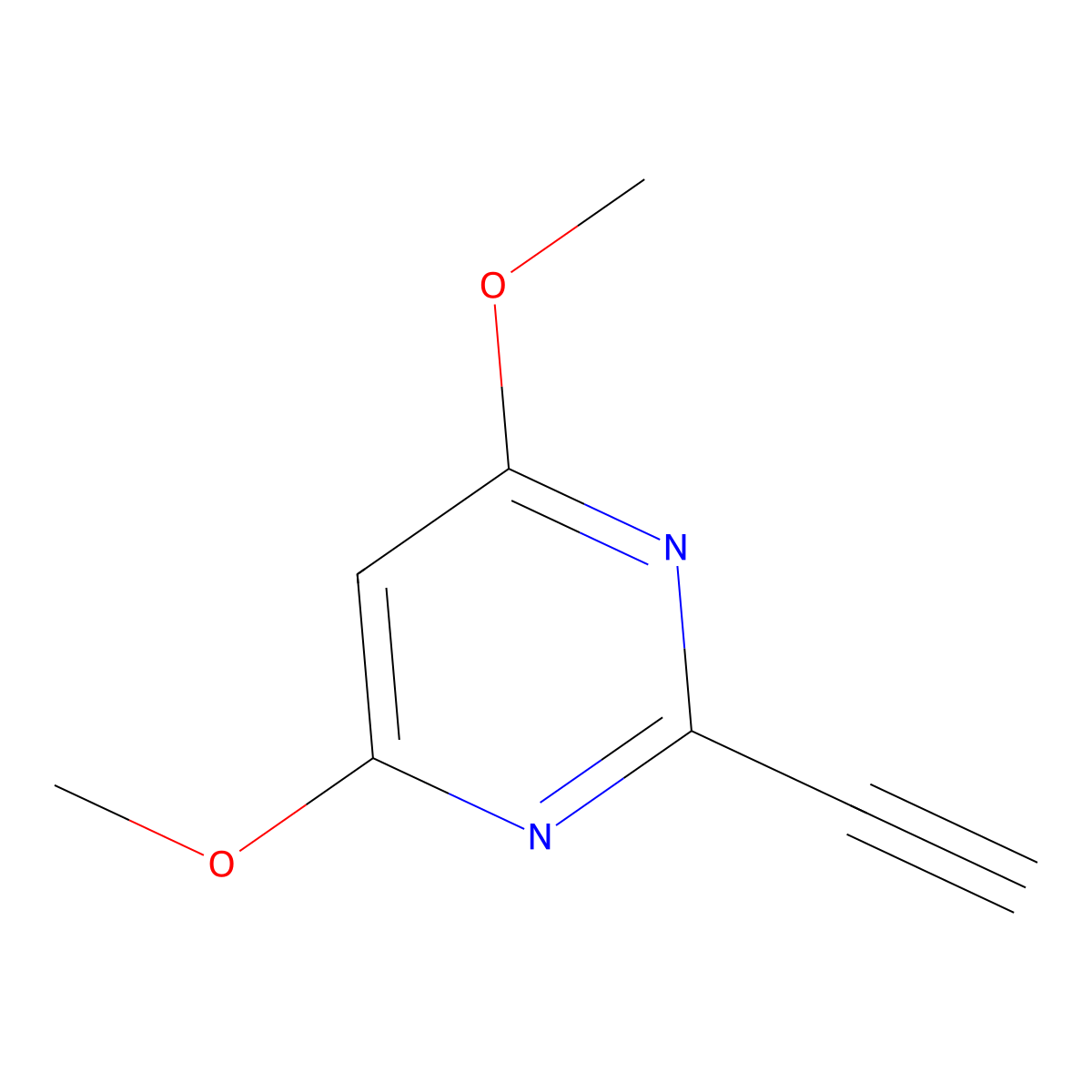 2-Ethynyl-4,6-dimethoxypyrimidine molecular structure, CAS 2408970-51-2