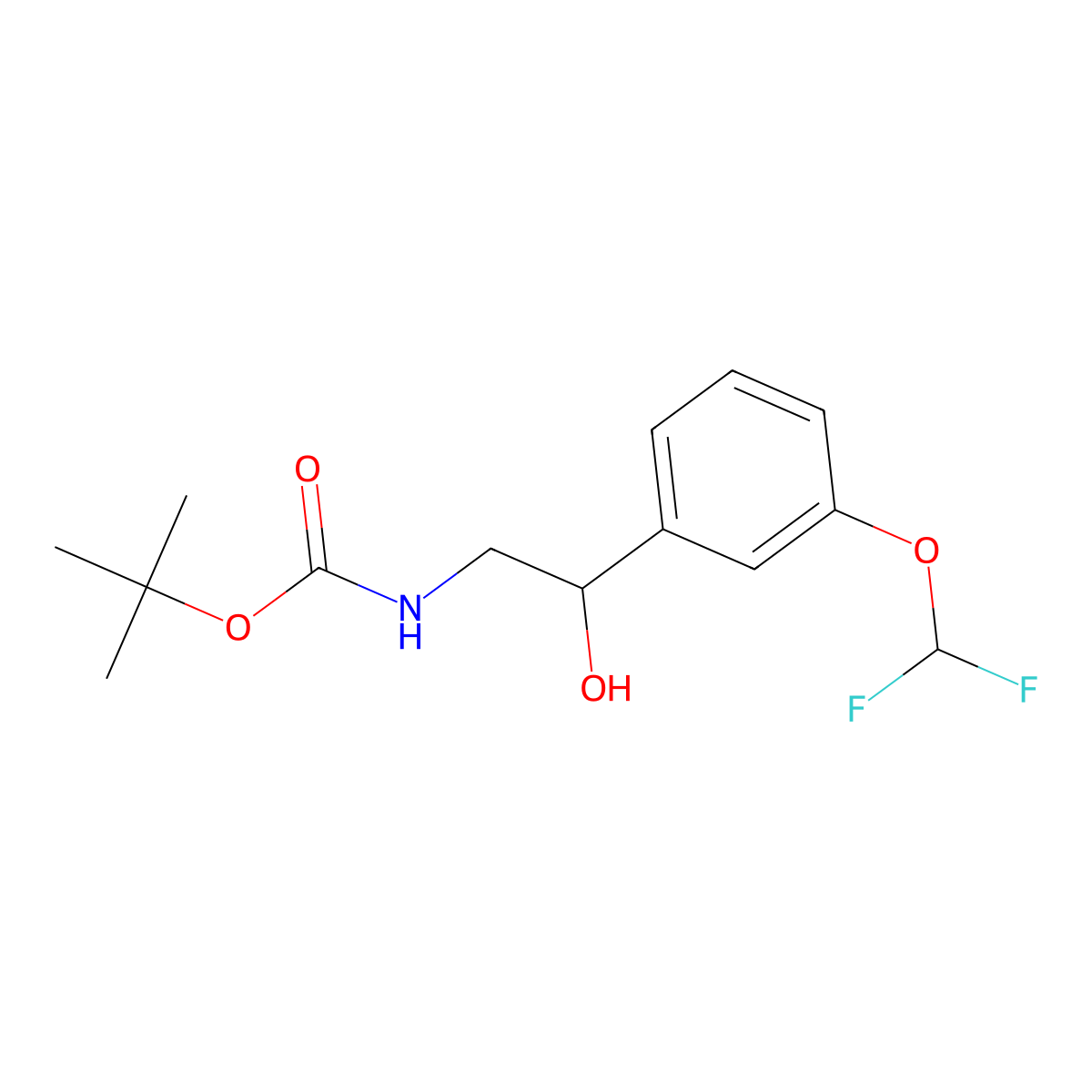 tert-butyl N-{2-[3-(difluoromethoxy)phenyl]-2-hydroxyethyl}carbamate molecular structure, CAS 2408970-58-9