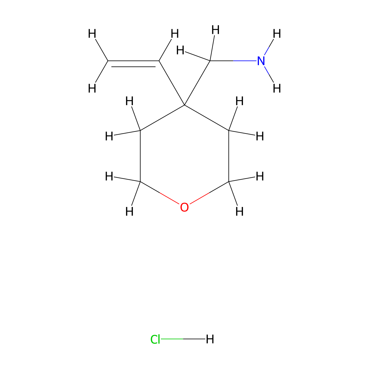 1-(4-Ethenyloxan-4-yl)methanaminehydrochloride molecular structure, CAS 2408970-61-4