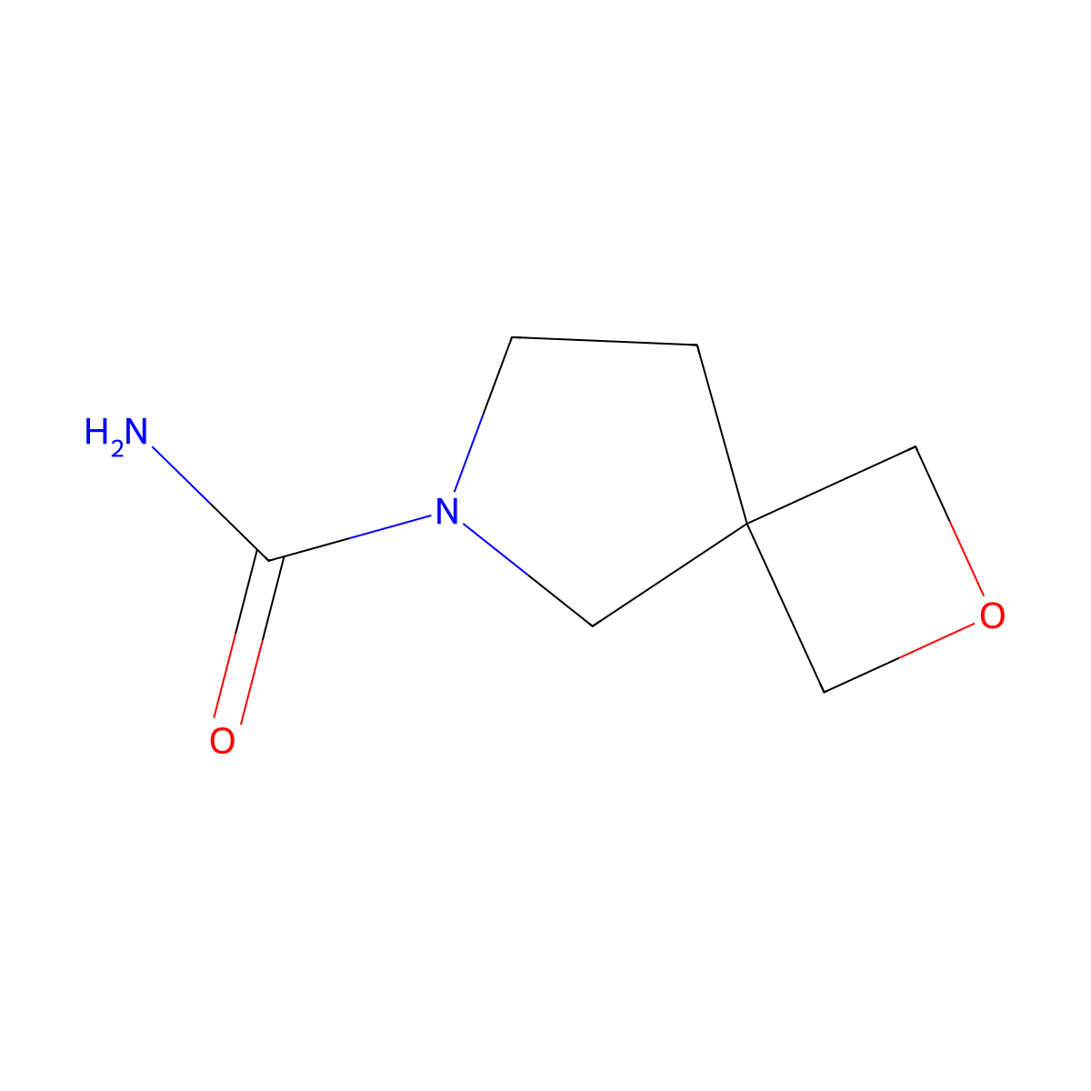 2-Oxa-6-azaspiro[3.4]octane-6-carboxamide molecular structure, CAS 2408970-62-5