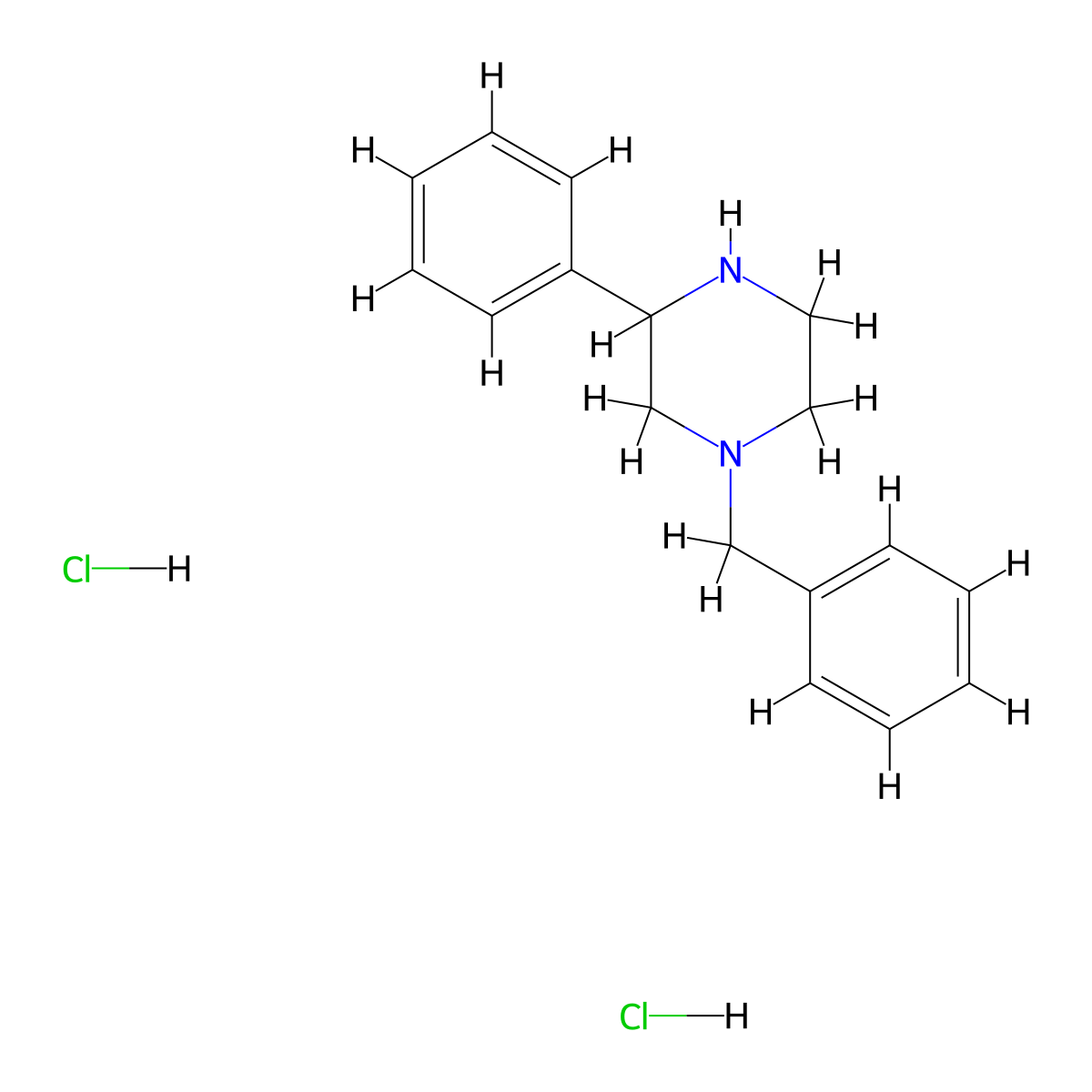 1-Benzyl-3-phenylpiperazine dihydrochloride molecular structure, CAS 2408970-72-7