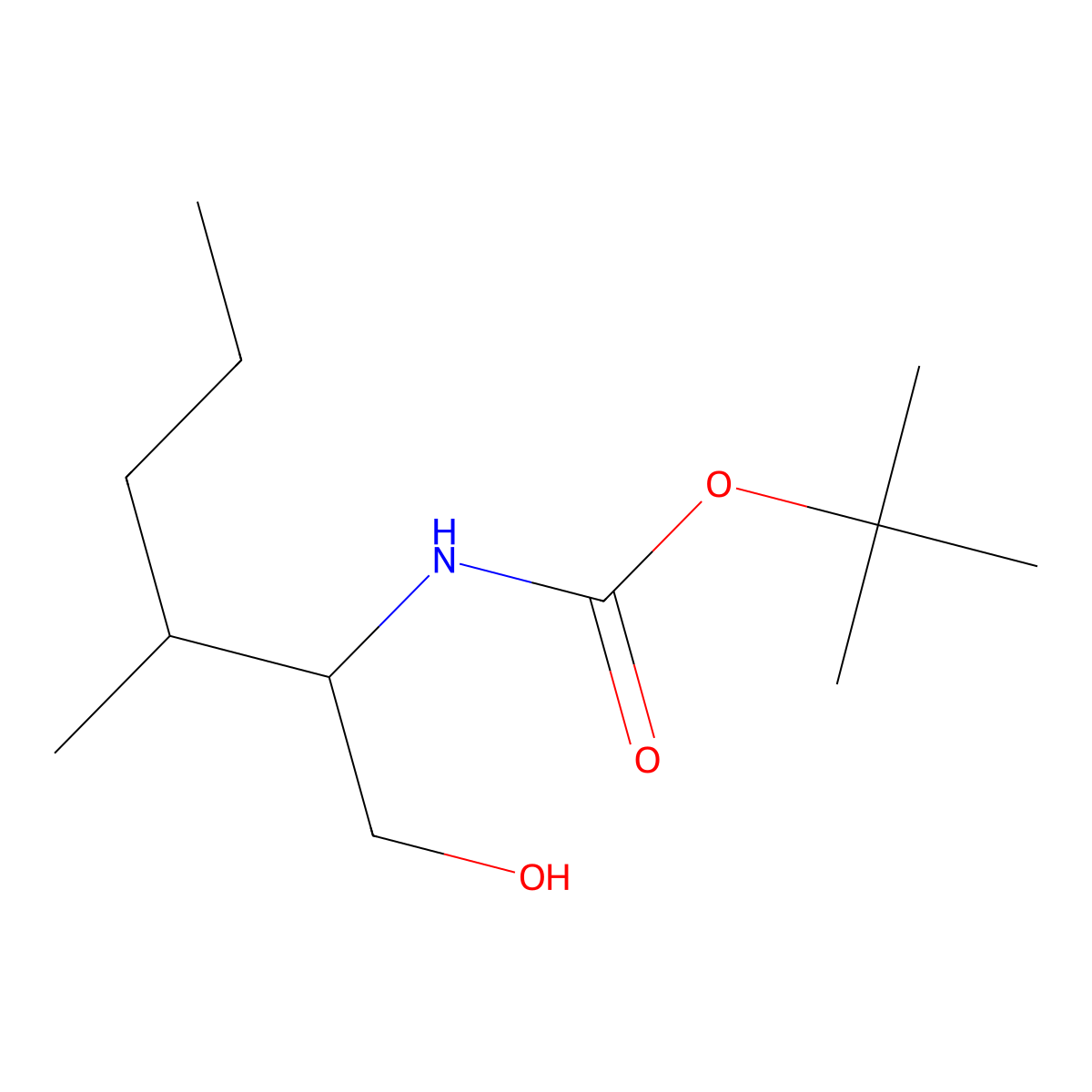 tert-butyl N-(1-hydroxy-3-methylhexan-2-yl)carbamate molecular structure, CAS 2408970-73-8