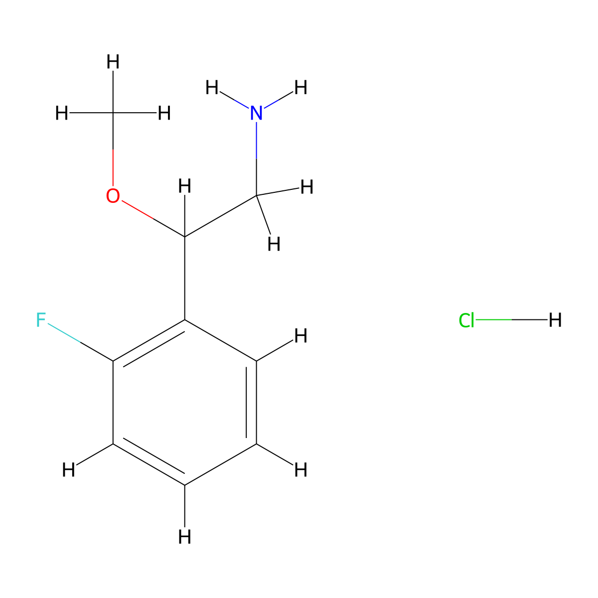 2-(2-Fluorophenyl)-2-methoxyethan-1-amine hydrochloride molecular structure, CAS 2408970-75-0