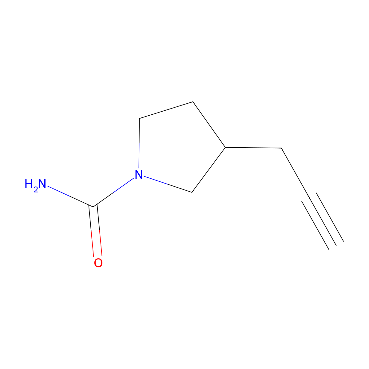 3-(Prop-2-yn-1-yl)pyrrolidine-1-carboxamide molecular structure, CAS 2408970-76-1
