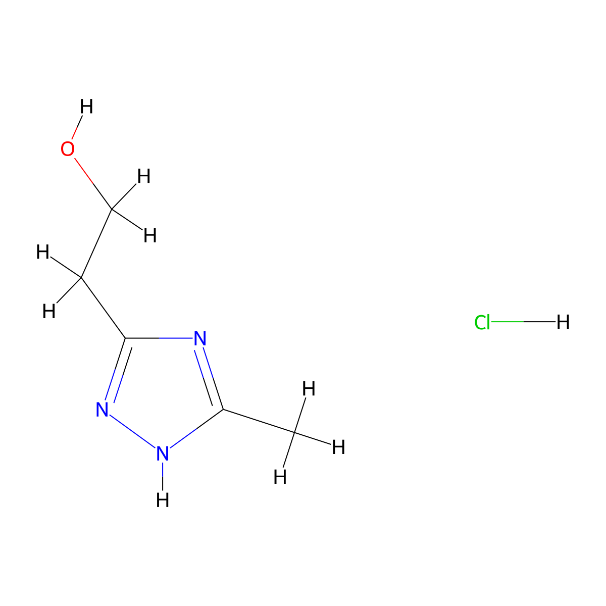 2-(5-methyl-4H-1,2,4-triazol-3-yl)ethan-1-ol hydrochloride molecular structure, CAS 2408970-84-1