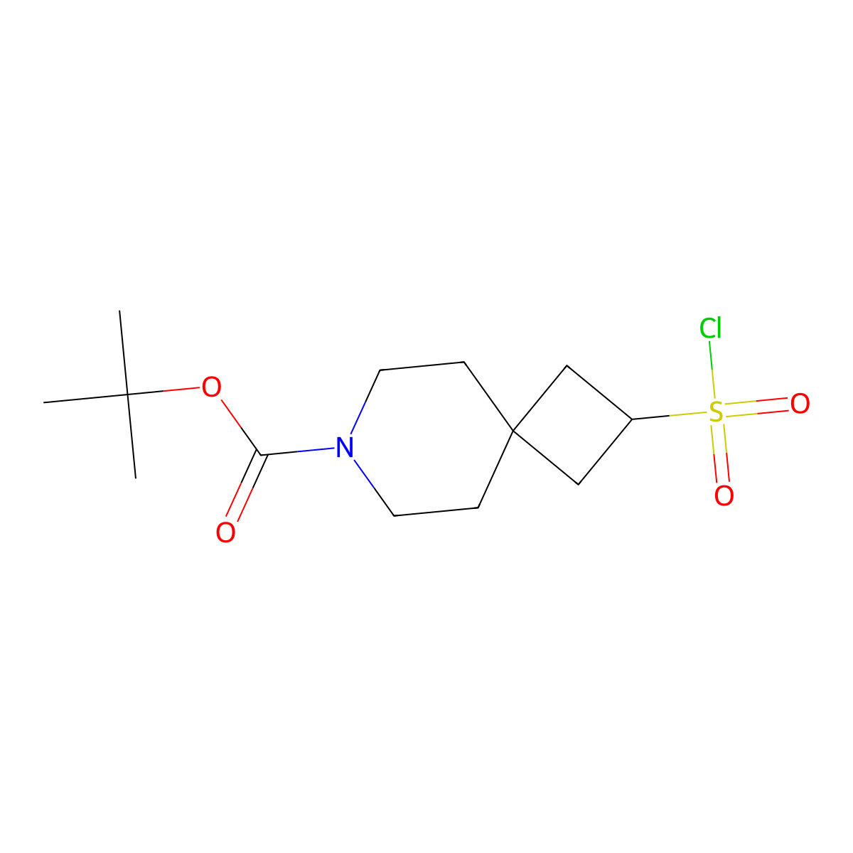 Tert-butyl 2-(chlorosulfonyl)-7-azaspiro(3.5)nonane-7-carboxylate molecular structure, CAS 2408970-90-9