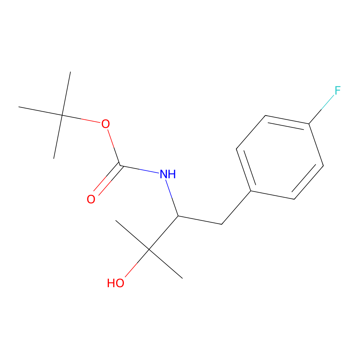 tert-butyl N-[1-(4-fluorophenyl)-3-hydroxy-3-methylbutan-2-yl]carbamate molecular structure, CAS 2408970-93-2